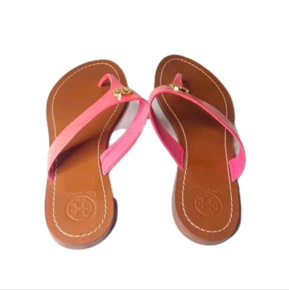 Tory Burch Cameron Sandals Women's Size 9 Shoes Pink Patent Leather - Picture 3 of 14